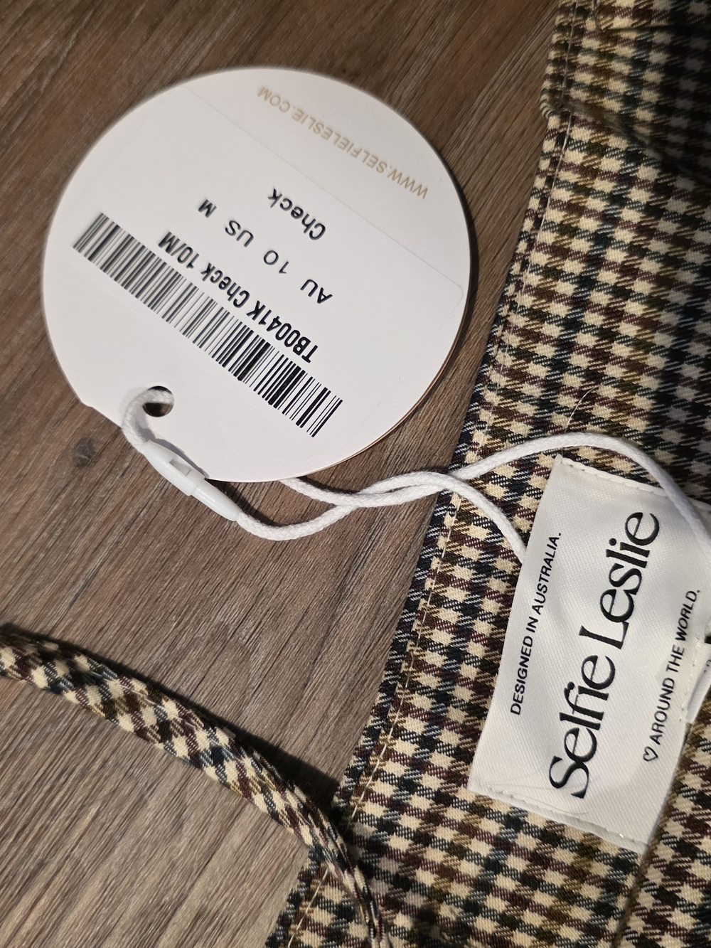 Selfie Leslie Brown Plaid Pleated Mini Skirt with Side Ties - Picture 3 of 3